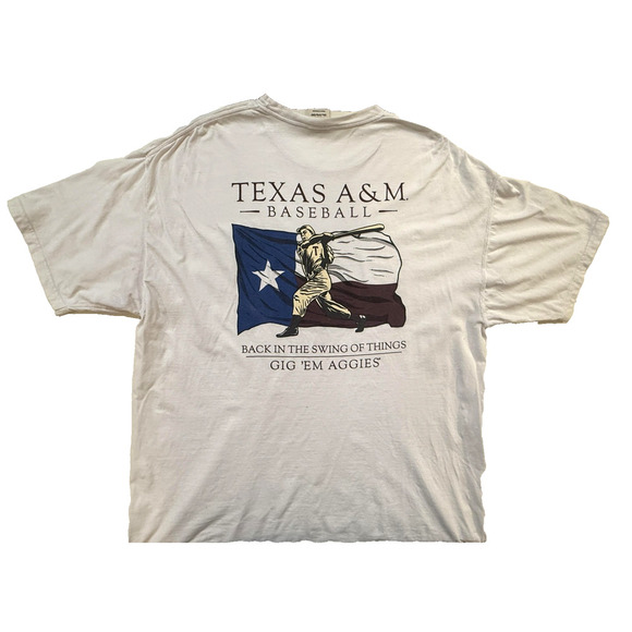 Texas A&M Aggies TShirt Mens 2XL White NCAA Baseball Graphic Short Sleeve Y2K - Picture 6 of 7